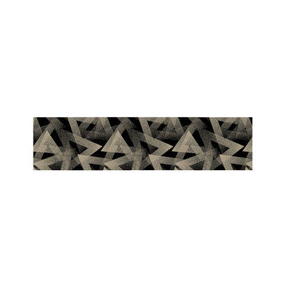 Black And Beige Geometric Triangle Print Bed Runner
