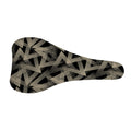 Black And Beige Geometric Triangle Print Bicycle Seat Cover