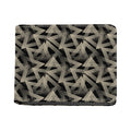 Black And Beige Geometric Triangle Print Bifold Wallet