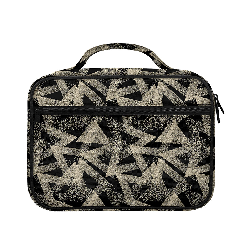 Black And Beige Geometric Triangle Print Briefcase Bible Bag