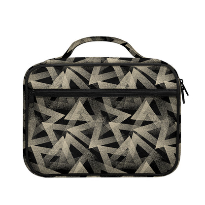 Black And Beige Geometric Triangle Print Briefcase Bible Bag