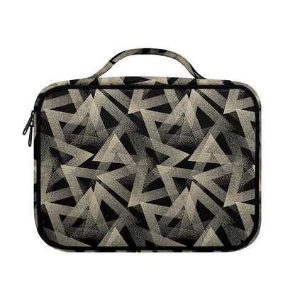 Black And Beige Geometric Triangle Print Briefcase Bible Bag