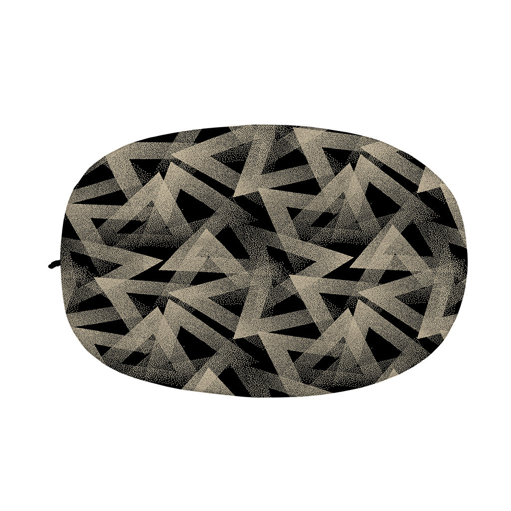 Black And Beige Geometric Triangle Print Car Side Mirror Covers