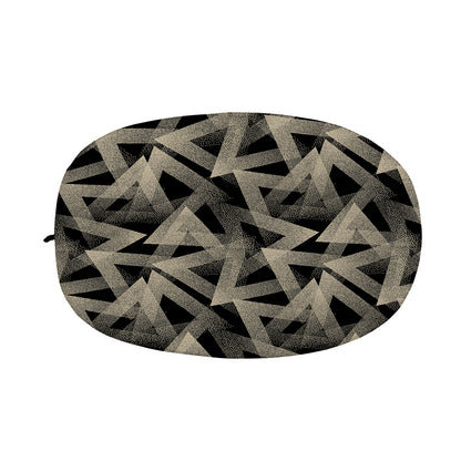 Black And Beige Geometric Triangle Print Car Side Mirror Covers