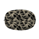 Black And Beige Geometric Triangle Print Car Side Mirror Covers