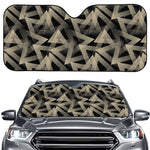 Black And Beige Geometric Triangle Print Car Windshield Sun Shade