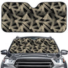 Black And Beige Geometric Triangle Print Car Windshield Sun Shade