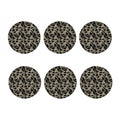 Black And Beige Geometric Triangle Print Coaster Set