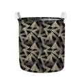 Black And Beige Geometric Triangle Print Collapsible Laundry Basket