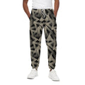Black And Beige Geometric Triangle Print Cotton Sweatpants