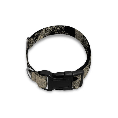 Black And Beige Geometric Triangle Print Dog Collar