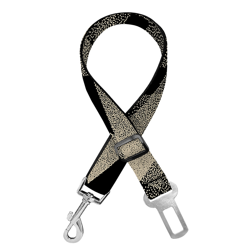 Black And Beige Geometric Triangle Print Dog Seat Belt