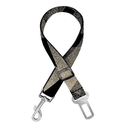 Black And Beige Geometric Triangle Print Dog Seat Belt