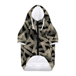 Black And Beige Geometric Triangle Print Dog Zip Up Hoodie