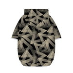 Black And Beige Geometric Triangle Print Dog Zip Up Hoodie