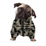 Black And Beige Geometric Triangle Print Dog Zip Up Jacket