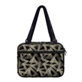 Black And Beige Geometric Triangle Print Double Strap Bible Bag