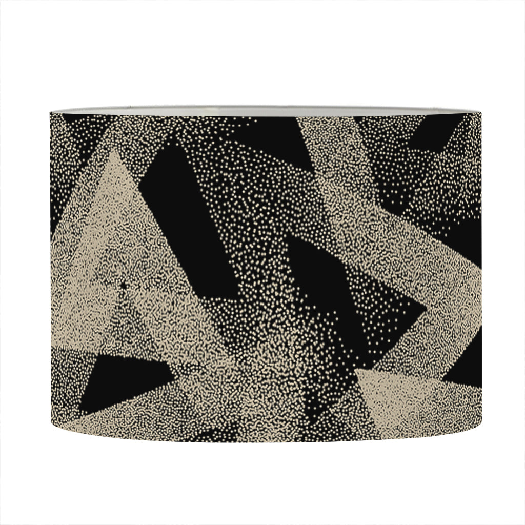 Black And Beige Geometric Triangle Print Drum Lamp Shade
