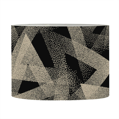 Black And Beige Geometric Triangle Print Drum Lamp Shade