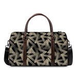 Black And Beige Geometric Triangle Print Duffle Bag