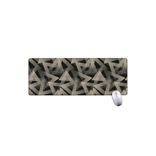 Black And Beige Geometric Triangle Print Extended Mouse Pad