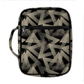 Black And Beige Geometric Triangle Print Front Pocket Bible Bag
