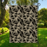 Black And Beige Geometric Triangle Print Garden Flag
