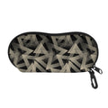 Black And Beige Geometric Triangle Print Glasses Case