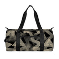 Black And Beige Geometric Triangle Print Gym Bag