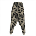 Black And Beige Geometric Triangle Print Hammer Pants