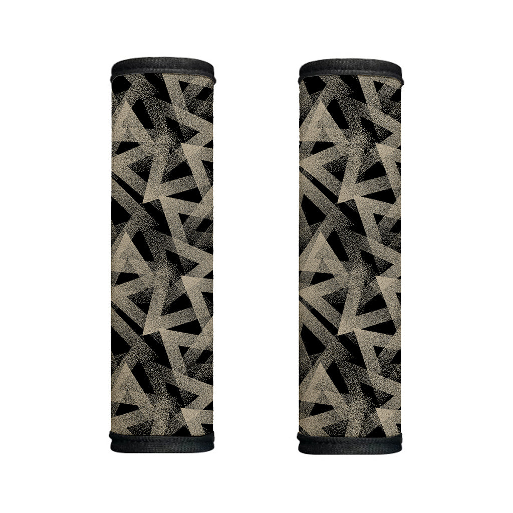 Black And Beige Geometric Triangle Print Handle Covers