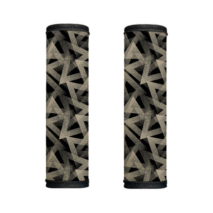 Black And Beige Geometric Triangle Print Handle Covers