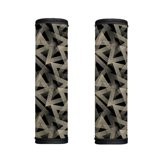 Black And Beige Geometric Triangle Print Handle Covers