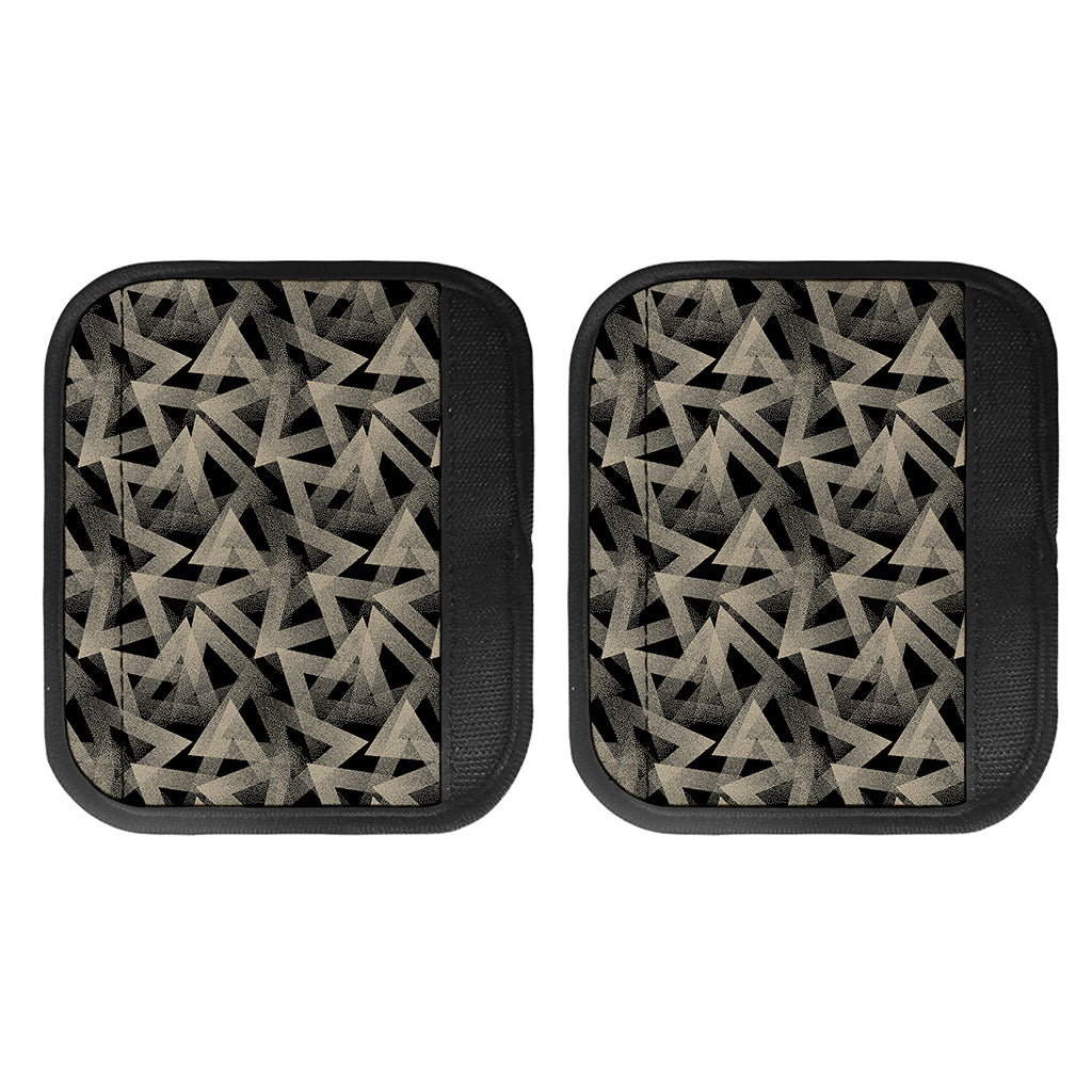 Black And Beige Geometric Triangle Print Handle Covers