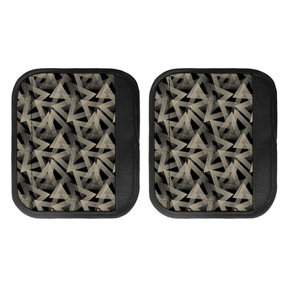 Black And Beige Geometric Triangle Print Handle Covers