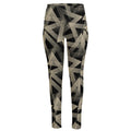 Black And Beige Geometric Triangle Print High-Waisted Pocket Leggings