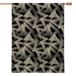 Black And Beige Geometric Triangle Print House Flag
