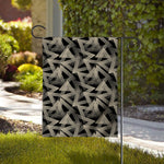 Black And Beige Geometric Triangle Print House Flag