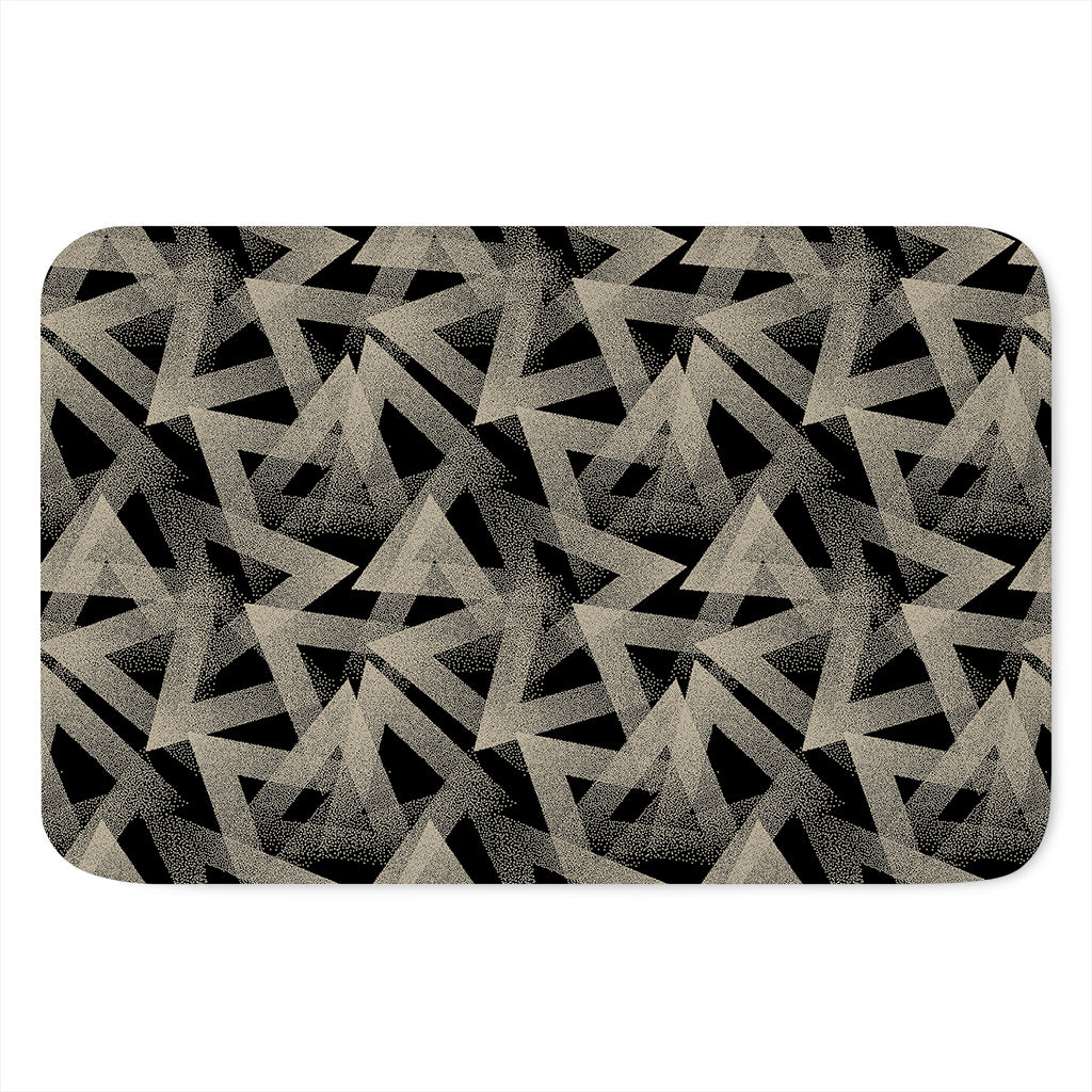 Black And Beige Geometric Triangle Print Indoor Door Mat