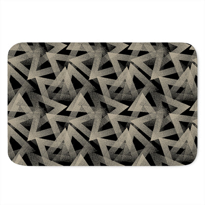 Black And Beige Geometric Triangle Print Indoor Door Mat