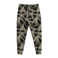 Black And Beige Geometric Triangle Print Jogger Pants
