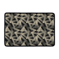 Black And Beige Geometric Triangle Print Kitchen Mat