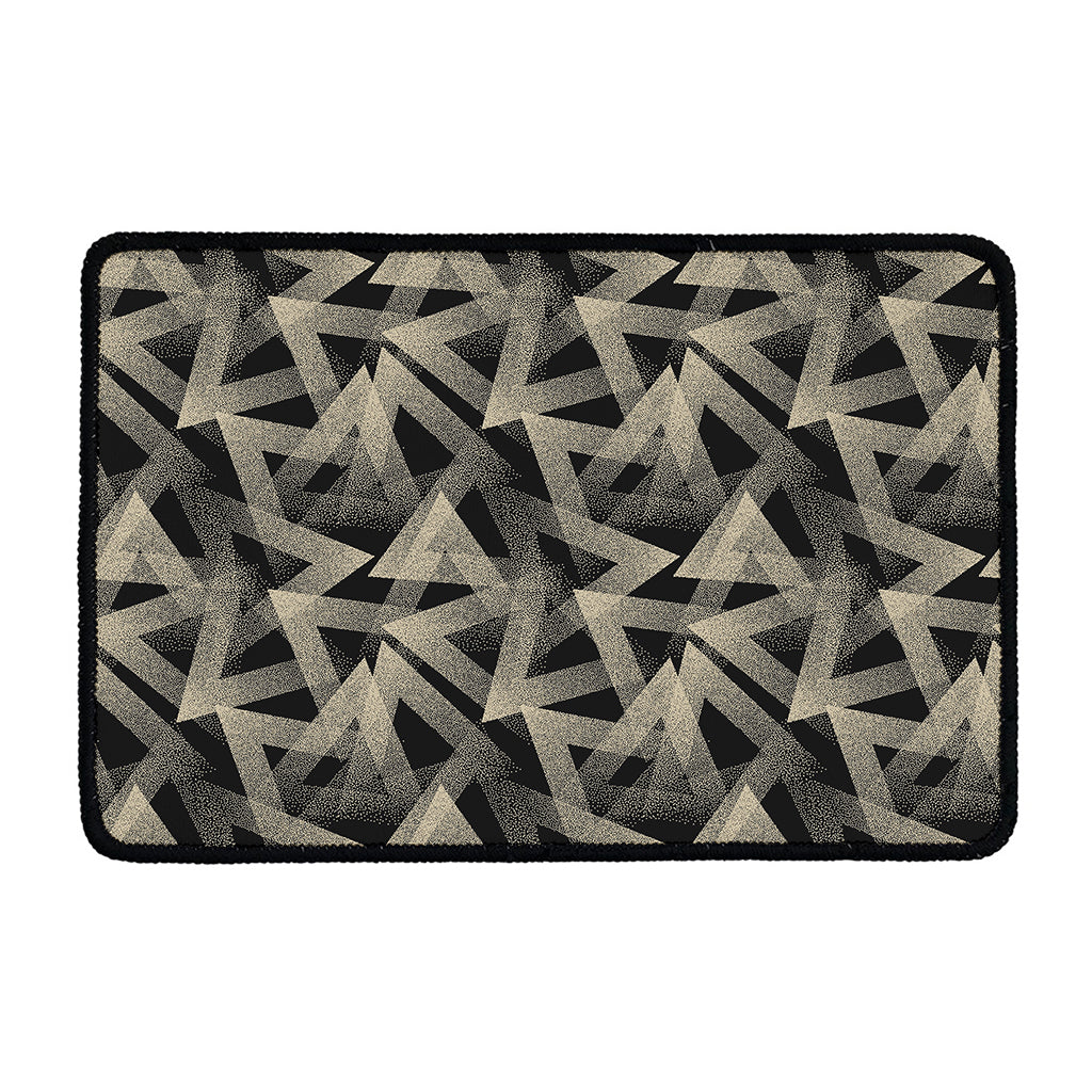 Black And Beige Geometric Triangle Print Kitchen Mat