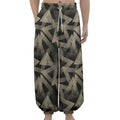 Black And Beige Geometric Triangle Print Lantern Pants