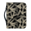 Black And Beige Geometric Triangle Print Leather Bible Cover