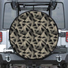 Black And Beige Geometric Triangle Print Leather Spare Tire Cover