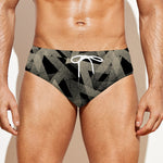 Black And Beige Geometric Triangle Print Men's Swim Briefs