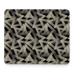 Black And Beige Geometric Triangle Print Mouse Pad