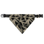 Black And Beige Geometric Triangle Print Over The Collar Dog Bandana