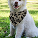 Black And Beige Geometric Triangle Print Over The Collar Dog Bandana